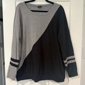 Torrid Gray and Black Crew Neck Sweater